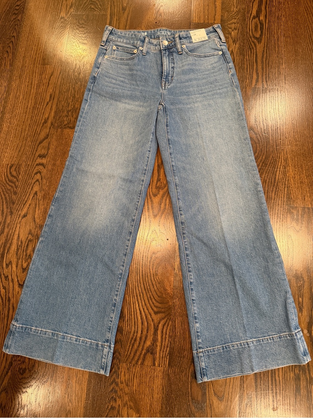 J. Crew Light Blue Wide-Leg Low-Rise Denim Trousers